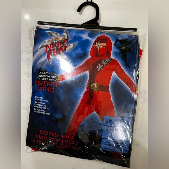 Child's Red Ninja Costume with Star Accessory - Picture 3 of 5